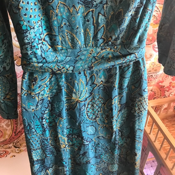 Lands' End Floral V Neck Dress - Picture 6 of 8